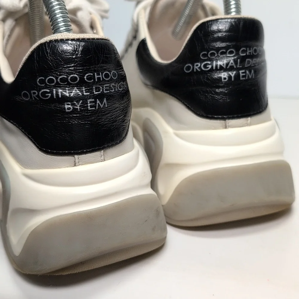 Coco Choo Original Design by EM Black And White chunky Sneakers womans size 7
